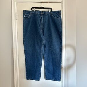 Vintage Carhartt Men’s Big-Tall Flannel Lined Dark Wash Blue Jeans Size 50 X 32